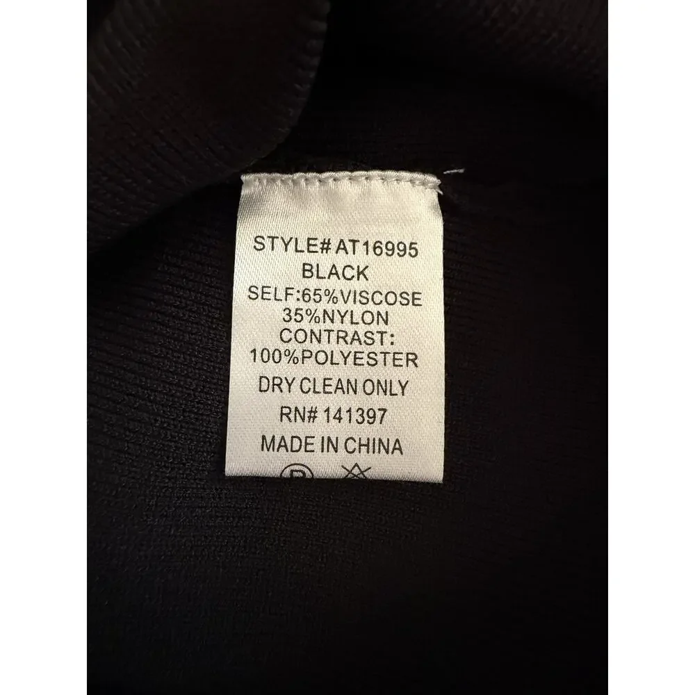ASTR The Label Black Semi-Sheer Organza Sleeve Bodysuit NWT Size Large